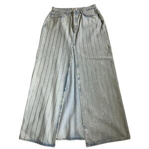 Triarchy Women's Blue  Ms. Sofiane  High-Rise Slit Denim Skirt - Size 31 - NWT